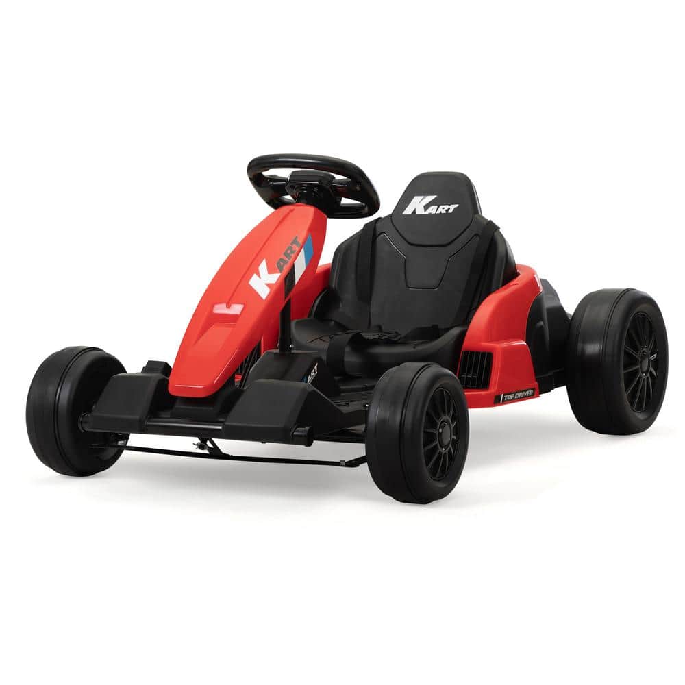 TOBBI 24V Electric Go Kart for Kids 4-Years to Old Battery Powered Drifting Go Kart Ride on Car w/Music Red Black TH17E0987-T01 - The Home Depot