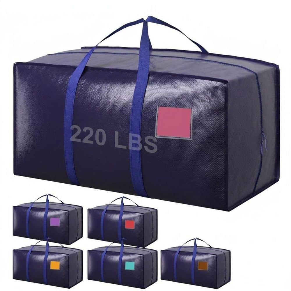 Anqtovp Blue 6 Pack Extra Large 93L Heavy Duty Waterproof Moving