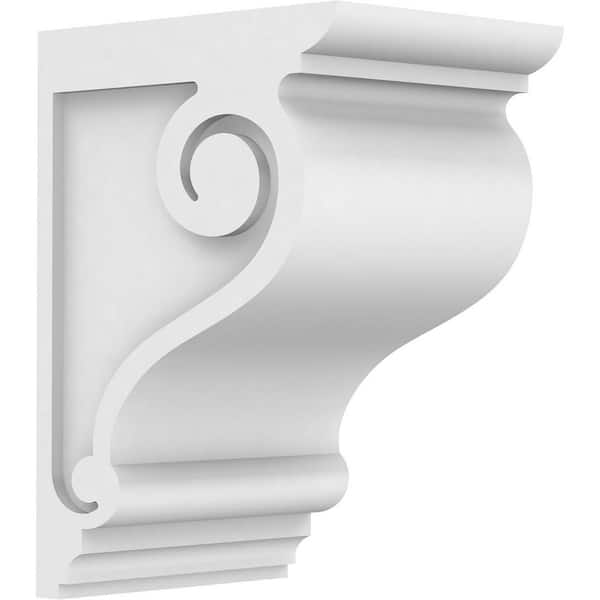 Ekena Millwork 7 in. x 14 in. x 10 in. Standard Scroll Architectural Grade PVC Corbel