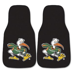 University of Miami 18 in. x 27 in. 2-Piece Carpeted Car Mat Set