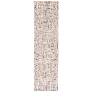 Classic Vintage Natural/Ivory 2 ft. x 8 ft. Geometric Runner Rug