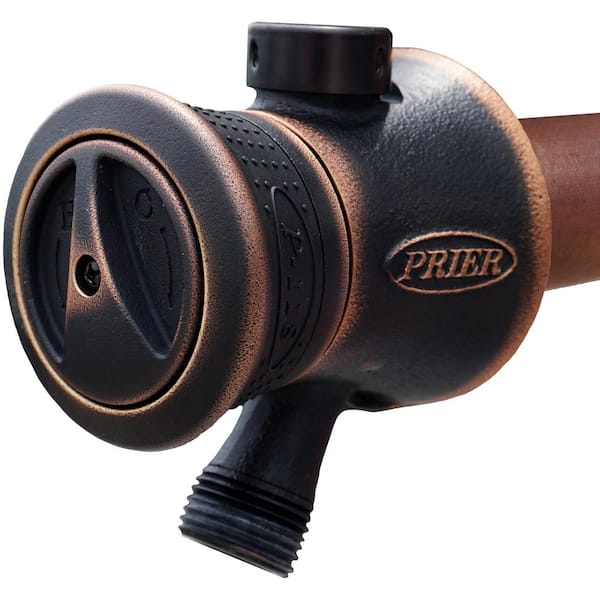Prier Products 6 in. Single Handle Hot and Cold Mixing Hydrant Oil Rubbed Bronze 1/2 in. Plain Copper Ends