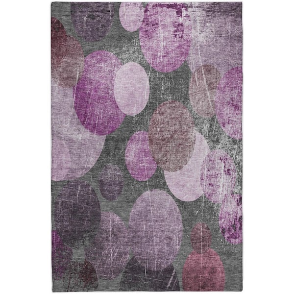 Dream Shag Premium Machine Washable Abstract ADS556 Garnet 9 ft. x 12 ft. Area Rug