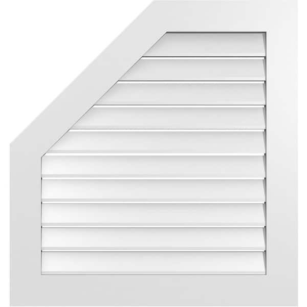 Ekena Millwork 32 in. x 34 in. Octagonal Surface Mount PVC Gable Vent: Functional with Standard Frame