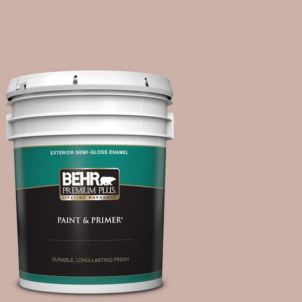 BEHR PREMIUM PLUS 5 gal. Home Decorators Collection #HDC-CT-07A Vintage Tea Rose Semi-Gloss Enamel Exterior Paint & Primer