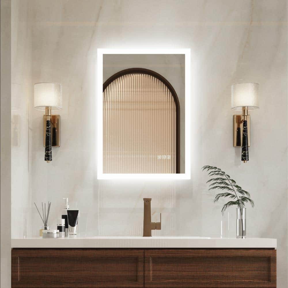 Galaxy 20 in. W x 28 in. H Rectangular Frameless LED Anti-Fog Wall-Mounted Bathroom Vanity Mirror in Aluminum price history on PriceWatchPro