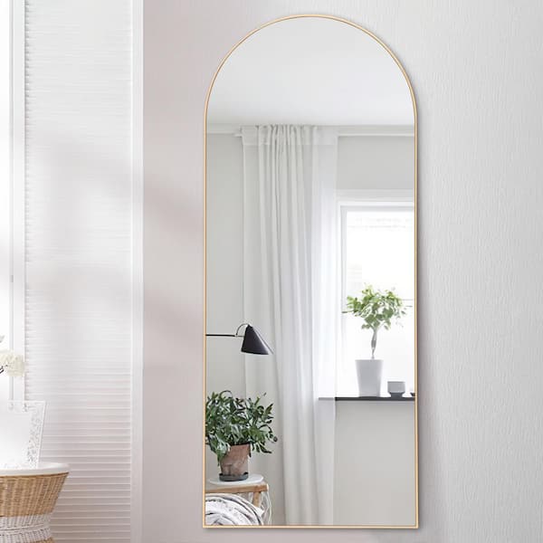 Modern Arched Shape Framed Gold, Arch Mirror Full Length Home Depot