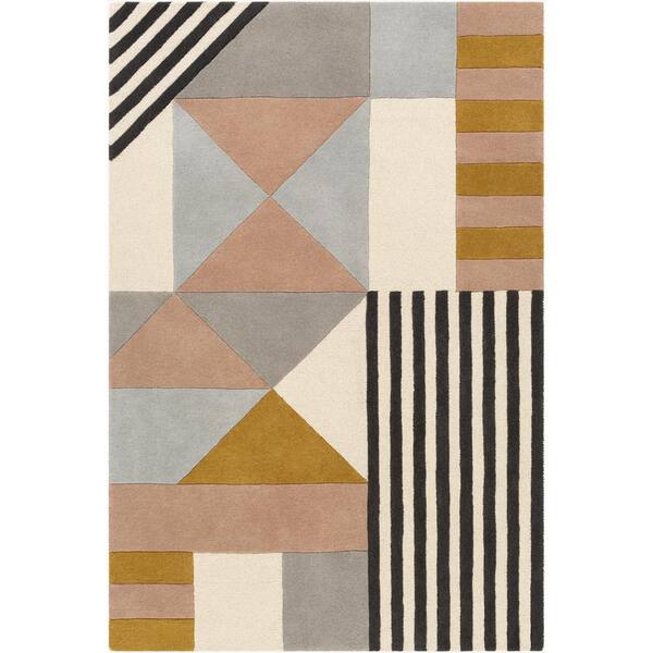 Livabliss Obi Rose/Mustard Geometric 6 ft. x 9 ft. Indoor Area Rug