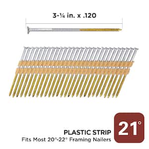 3-1/4 in. x 0.120 21-Degree Hot Dipped Galvanized Ring Shank Plastic Strip Framing Nails (4000 -Per Box)