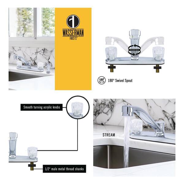 WASSERMAN FAUCETS Dual Acrylic Handle Traditional Spout Kitchen