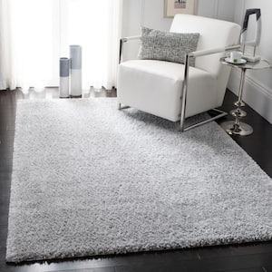 August Shag Silver Doormat 2 ft. x 4 ft. Solid Area Rug