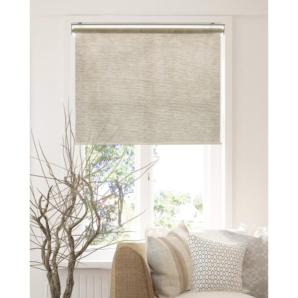 Chicology Snap-N'-Glide Felton Sand Cordless Light Filtering UV Protection Polyester Blend Roller Shade 27 in. W x 72 in. L