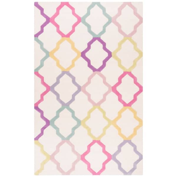 Kids 5 ft. x 8 ft. Ivory/Multi Geometric Area Rug