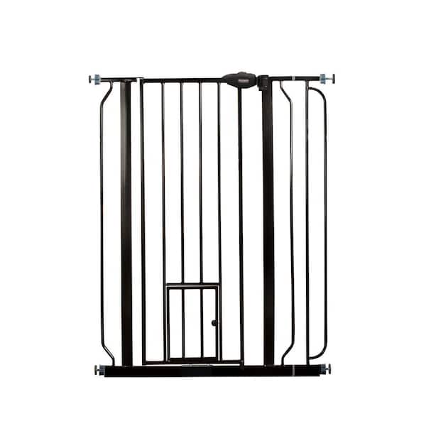 Carlson Extra Tall Walk-Through Pet Gate with Small Pet Door, Black