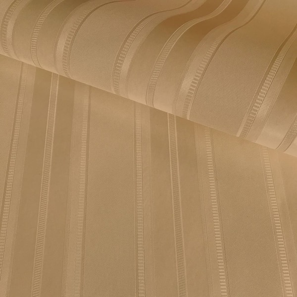 Classic Stripe Embossed Wallpaper in shades of Gold