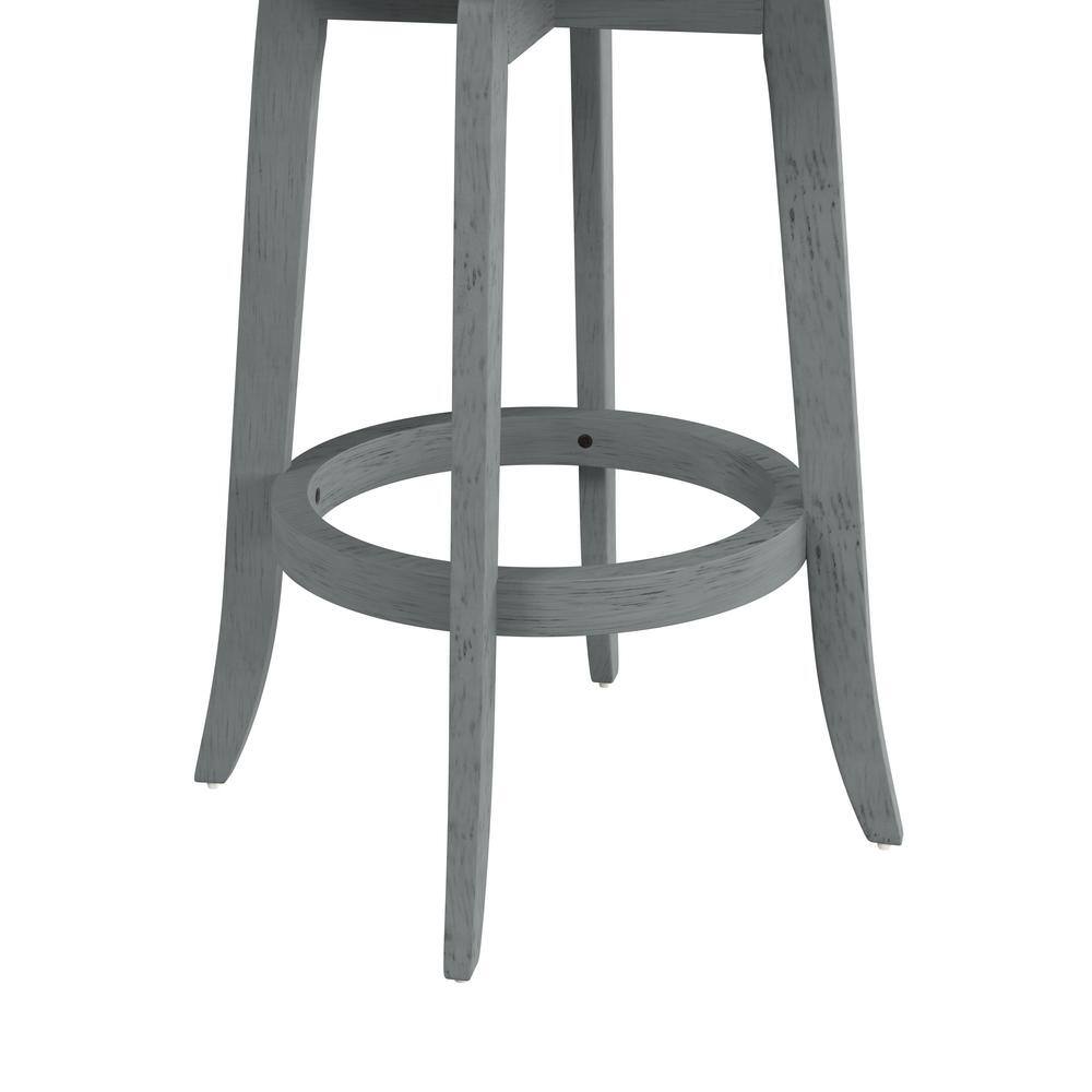 Savana 30" Blue Wirebrush Cream Swivel Wood Barstool