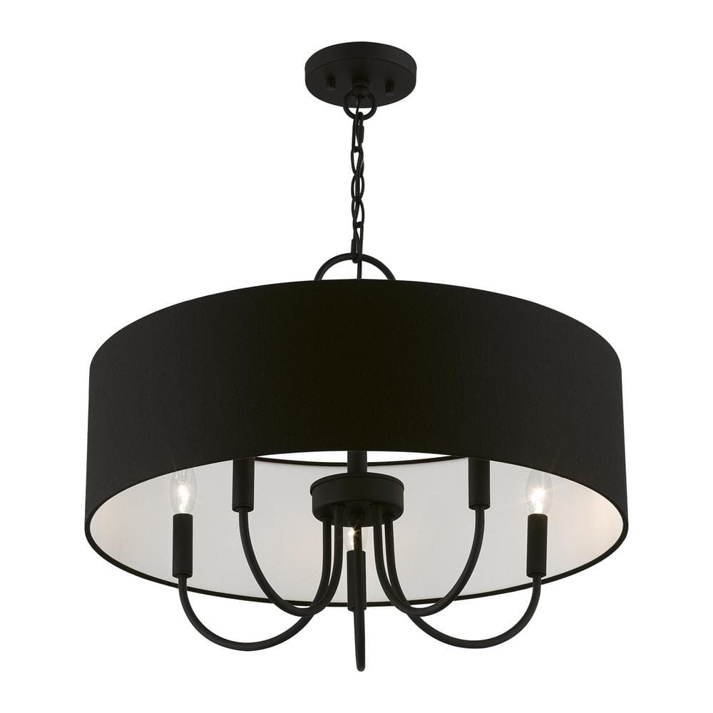 Bainbridge Mini Drum 5-Light Black Pendant Chandelier