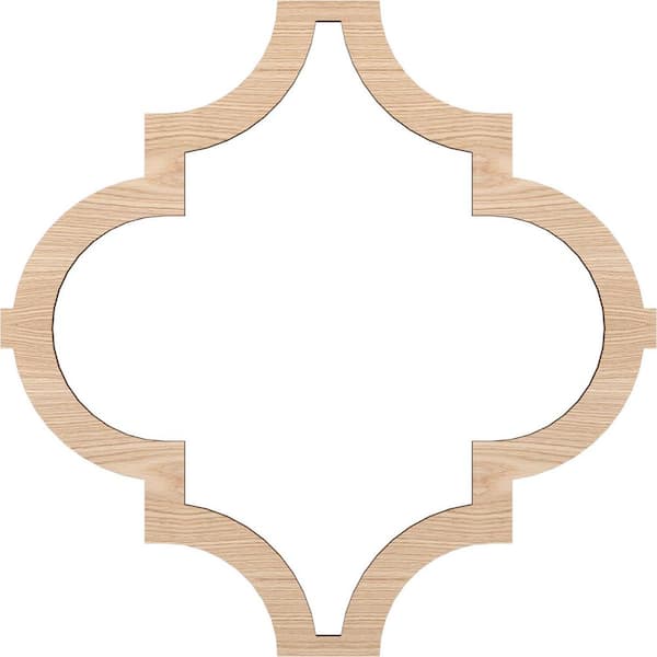 Ekena Millwork 33 in. W x 33 in. H x-3/8 in. T Small Marrakesh Decorative Fretwork Wood Ceiling Panels, Red Oak