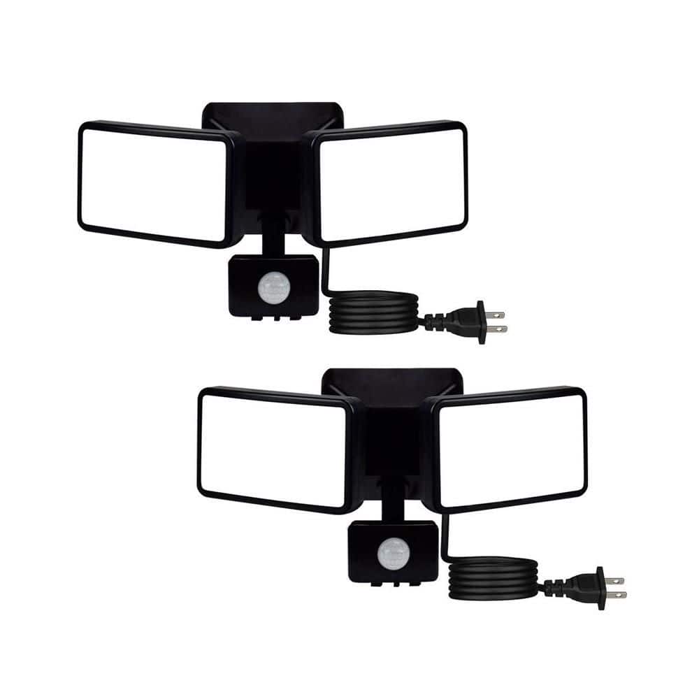 20 Watt Equivalent 1500 Lumen 290 Degree Motion Sensing LED Flood Light Waterproof IP65 6000K 2 Head Plug in price history on PriceWatchPro