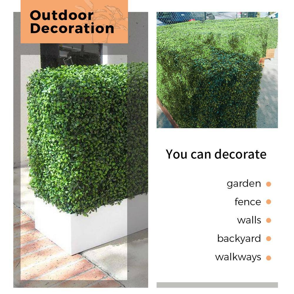 20" x 20" Green Plastic Boxwood Hedge Wall Panels