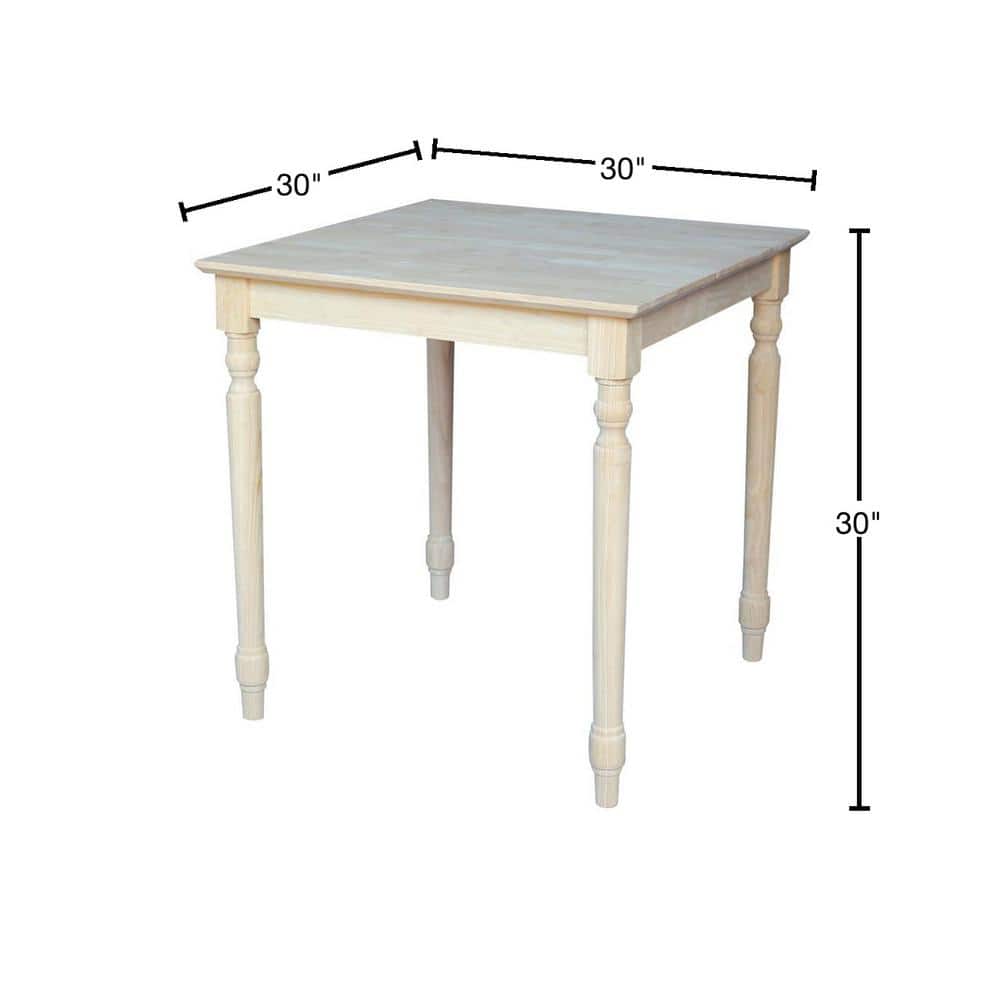 Farmhouse 30" Square Solid Wood Extendable Dining Table