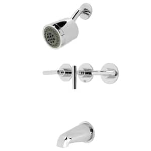Manhattan Triple Handle 2-Spray Tub and Shower Faucet 2 GPM with Corrosion Resistant in. Polished Chrome
