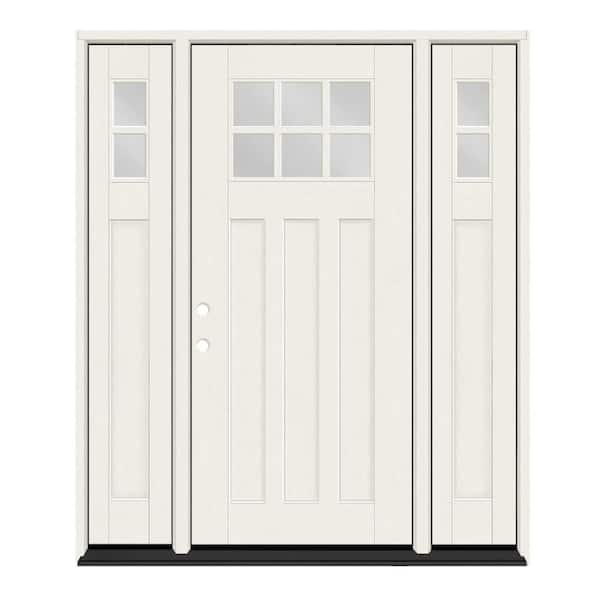 Regency 60 in. x 80 in. 6L Toplite Clear Glass RHIS Unfinished Fiberglass Prehung Front Door with 10" SLs 6-9/16" Jamb