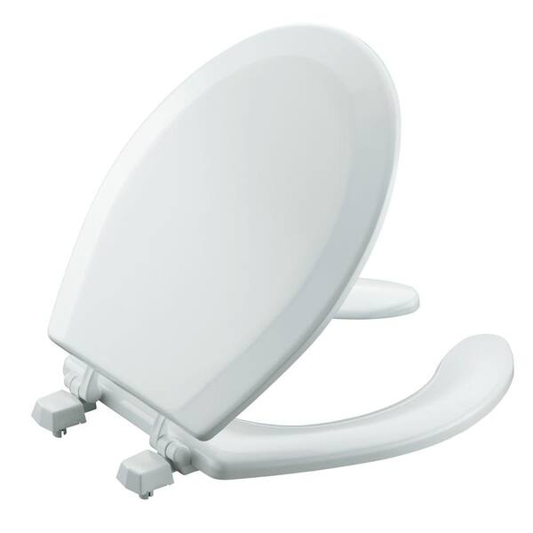 KOHLER Triko Molded Round Open Front Toilet Seat in White-DISCONTINUED