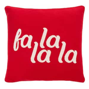 Carols Red 20 in. x 20 in. Throw Pillow