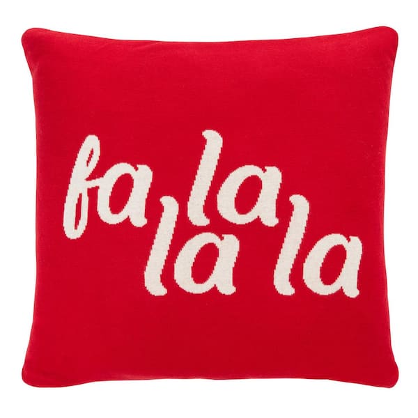 SAFAVIEH Carols Red 20 in. x 20 in. Throw Pillow