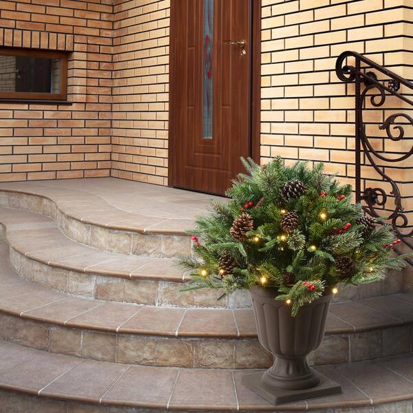 ivy plant pot Ivy Brown Fiberglass Round L Terracotta Planter Pot D67 H60 cm, 211L