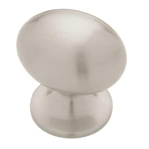 Fusilli 1-5/16 in. (34 mm) Classic Satin Nickel Oval Cabinet Knob