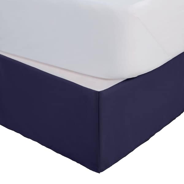 15" Inverted Pleat Queen Navy Bed Skirt
