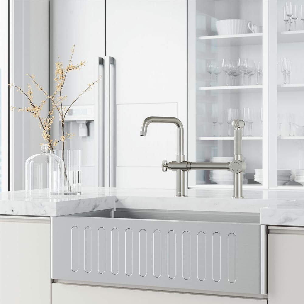 Cass Stainless Steel High-Arc Kitchen Faucet with Pull-Out Sprayer