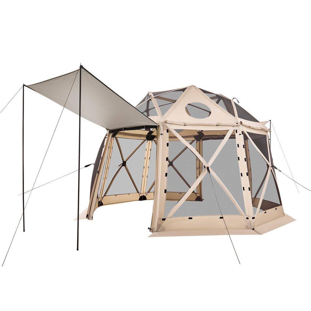 Pop up Gazebo Screen Tent, 12 x 12 ft. 13-Sided Spherical Camping Canopy Tent with Removable Top and Carry Bag price history on PriceWatchPro