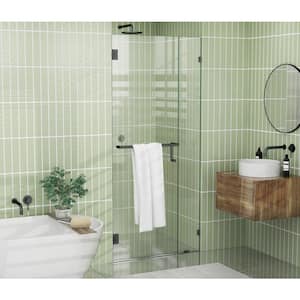 78 in. x 42 in. Frameless Pivot Wall Hinged Towel Bar Shower Door