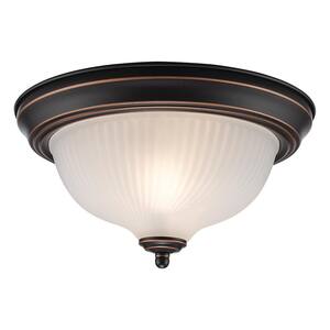 thumbnail image 2 of Oil Rubbed Bronze 13” Flush Mount Ceiling Light – 2-Light Chandelier Style, 4-Pack, EFG8012A/ORB-4P 2 of 3