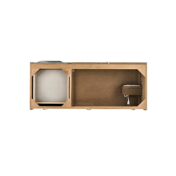 James Martin Vanities Columbia 48.0 in. W x 19.5 in. D x 19.3 in. H Single Bath Vanity in Latte Oak with Glossy White Composite Top