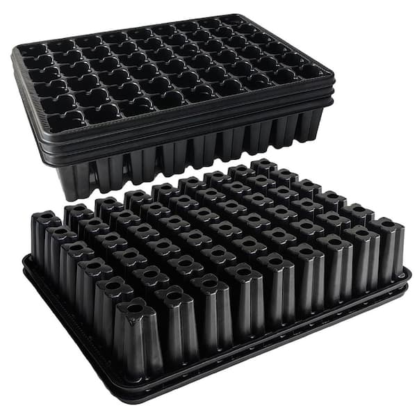 5-Pack 54 Cell Seed Starter Tray, 2.75 in. Deep Plug Tray Seedling, Super Thick Reusable Trays for Easy Transplantation