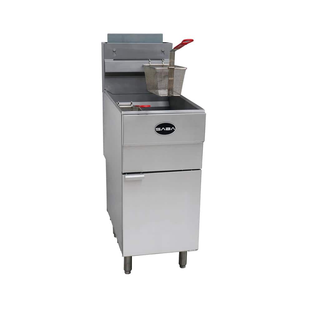 SABA 16 in. 45 lb. Capacity Natural Gas Commercial Fryer, Silver