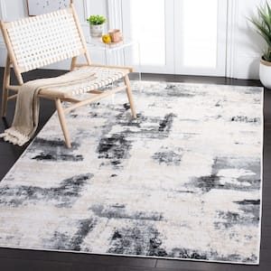 Lagoon Ivory/Charcoal 7 ft. x 7 ft. Abstract Gradient Square Area Rug