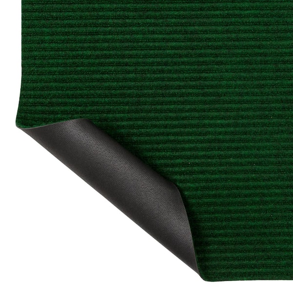 Mohawk Home Striped Utility Mat Green Indoor/Outdoor 36 in. x 48 in. Utility Door Mat