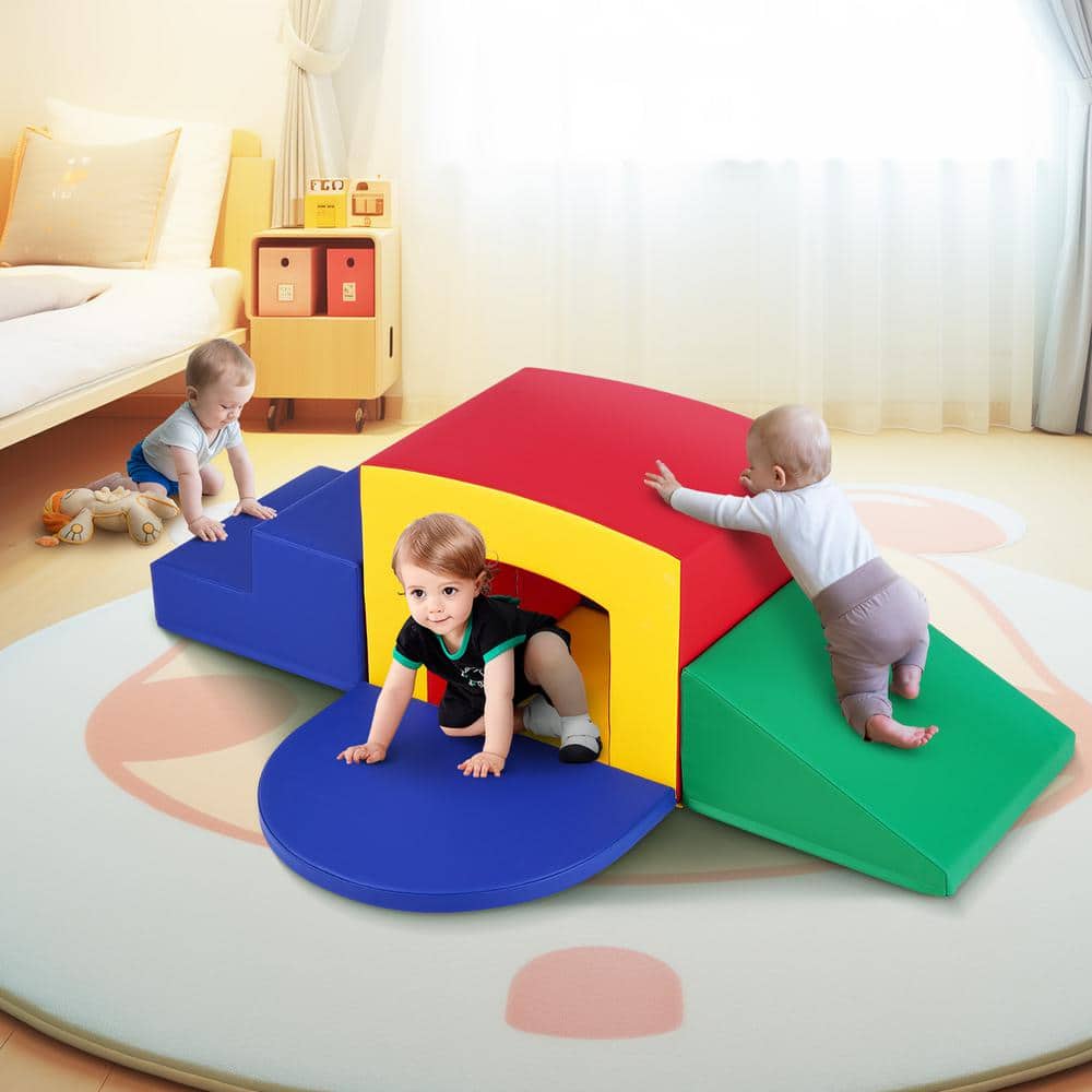 Colorful Foam Climbing and Tunnel Play Set for Toddlers