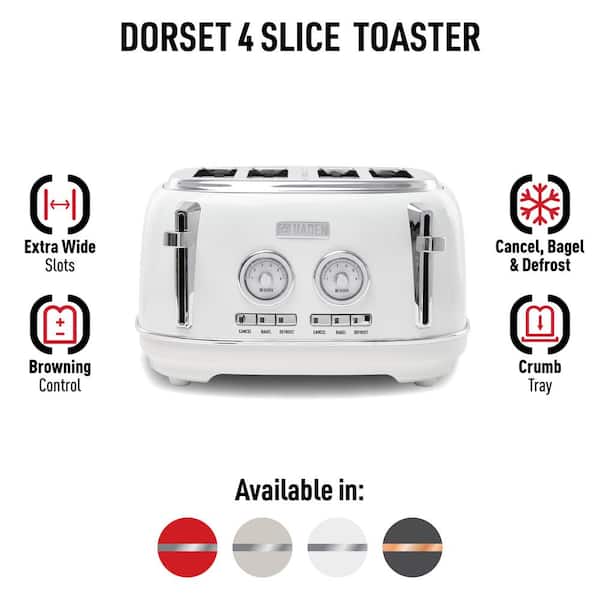 Haden Dorset 2-Slice Wide Slot Stainless Steel Toaster - Ivory