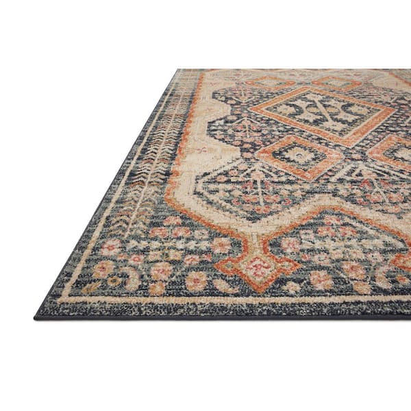 Jocelyn Navy/Multi 4 ft. x 6 ft. Transitional 100% Polypropylene Pile Area Rug