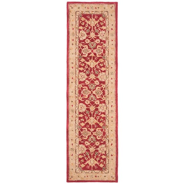 SAFAVIEH Anatolia Red/Ivory 2 ft. x 14 ft. Border Runner Rug