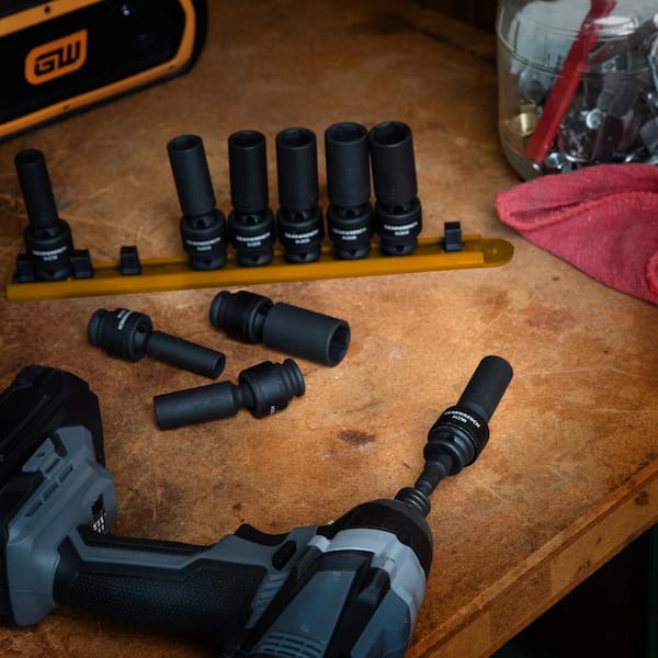 GEARWRENCH - 3/8 in. Drive 6-Point Metric Deep Universal Impact Socket Set (10-Piece)