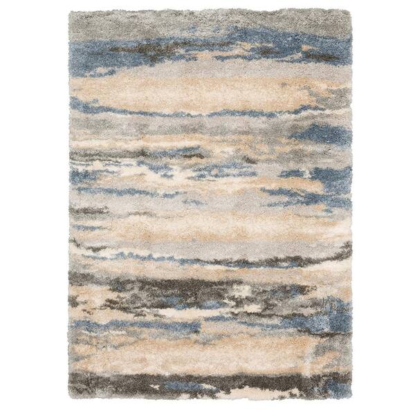 Tidewater Blue/Grey 5 ft. 3 in. x 7 ft. Indoor Area Rug
