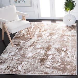 Skyler Gray/Brown 5 ft. x 8 ft. Abstract Distressed Area Rug