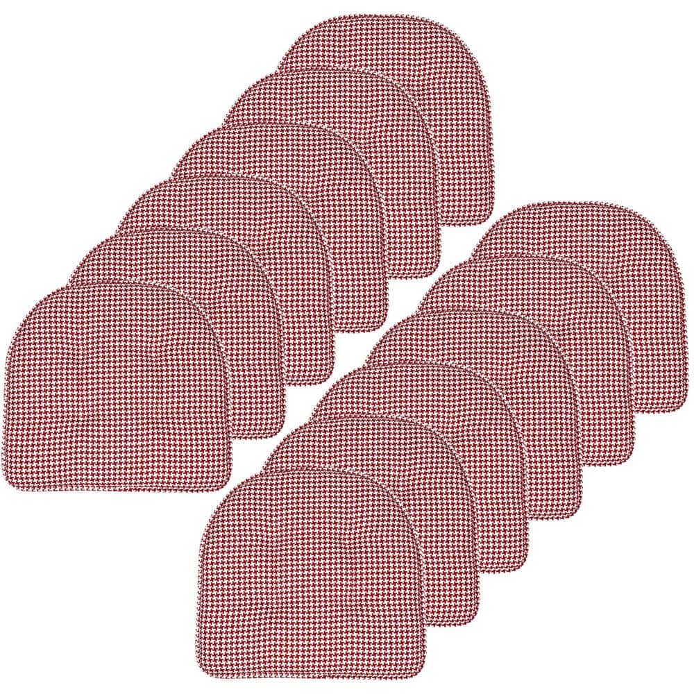 Burgundy,Pinstripe Memory Foam U-Shaped 17 in. x 16 in. Non-Slip Indoor/Outdoor Chair Seat Cushion (12-Pack) price history on PriceWatchPro